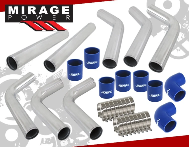 Diy 2.5" Black Intercooler + Aluminum Piping Kit + Reinforced Silicone Coupler - Изображение 2 из 4