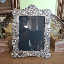 Cornice Portafoto in Argento 925 anni 90 x foto 13x18 in Stile Vittoriano