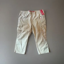 Unionbay Survivor Cargo Pants Men's 54x30 Khaki Desert-Belt Relaxed Fit NWT
