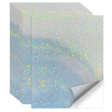 Printable Sticker Paper, 20 Sheets Printable Holographic Star Sticker Paper, ...