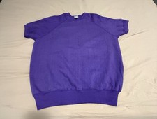 Vintage Gearing Up USA Short Sleeve Sweatshirt Large Purple 70s 80s Raglan
