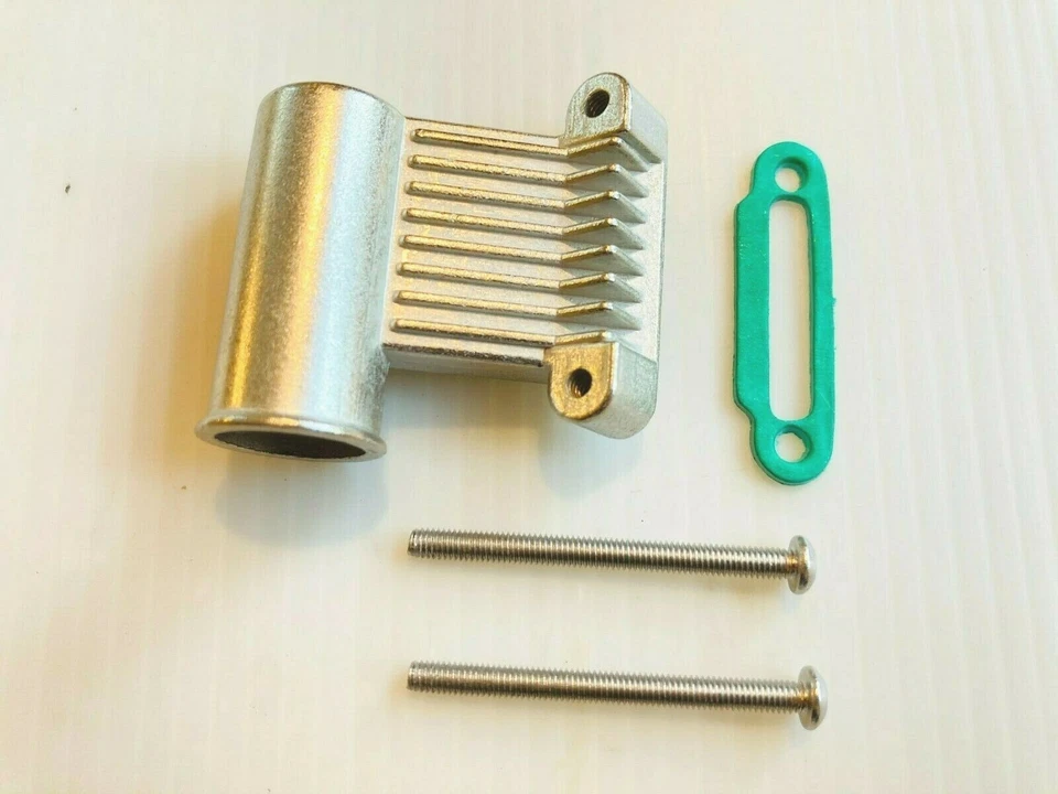 RC SCRAPYARD RC Nitro 1/10 exhaust Manifold + Gasket + Bolts for 1:10 side exhaust engines