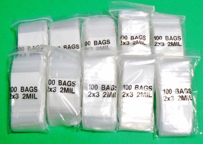 1000 2x3 White Block 2mil Writeable Reclosable 2'' x 3'' Small Baggies 2 Mil 