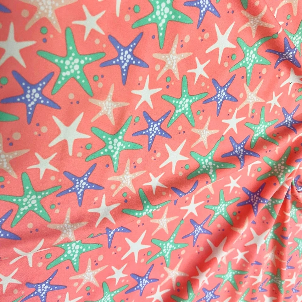 Купальник из спандекса ткани 4-сторонний эластичный летний с принтом в виде морской звезды ширина 60 дюймов в ярдах - Изображение 3 из 4