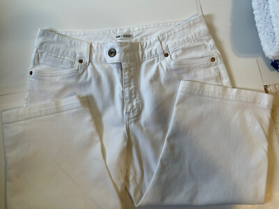 Lee Capri Pants Womens 14 Medium White Flex-To-Go Relaxed Fit Mid Rise  Jeans