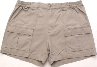 Redhead Cargo Hiking Camping Shorts Mens 42 Gray Side-Elastic Waistband 