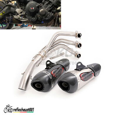For Yamaha MT-09 FZ09 Tracer 900 2015-20 Exhaust Header Pipe Muffler Tips System