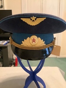 Original Soviet era Russian Air ForceOfficers duty dress visor hat-size 55