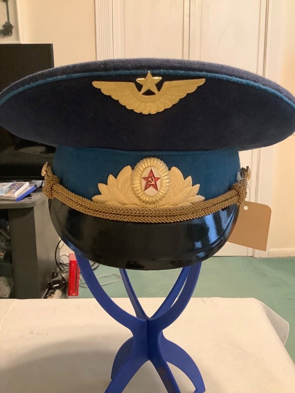 Original Soviet era Russian Air ForceOfficers duty dress visor hat-size 55