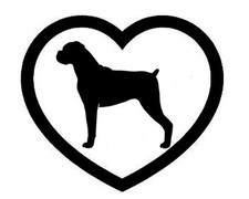 BOXER HEART VINYL DECAL STICKER DOG BREED CHOOSE COLOR/SIZE