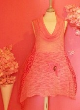 PINK LACE EMBROIDERED MINI DRESS ( ONE SIZE ) 