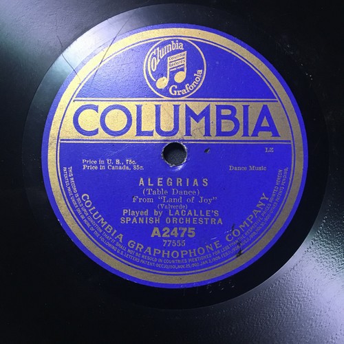 78 rpm 1918' Victrola Record Lacalle's Spanish Orchestra Alegrias Los crotalos - Picture 3 of 7