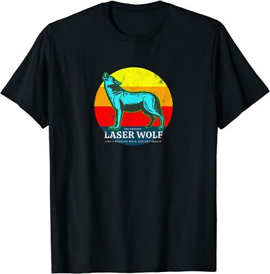 Retro Laser Wolf Funny 1980s Beach T-Shirt *NEW* 10 colors!