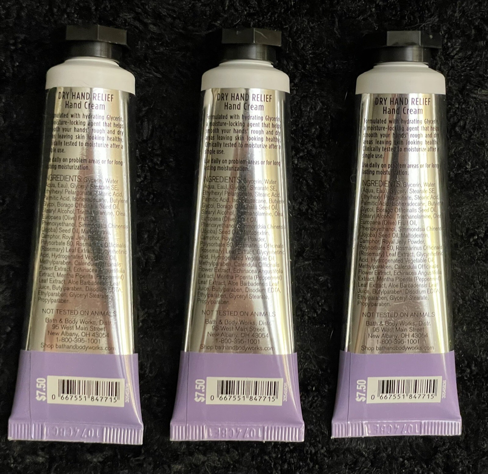 LOT OF 3 Bath & Body Works “DRY HAND RELIEF ” Glycerine Hand Cream 1