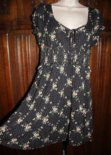 Urban Outfitters black floral dress grunge  L knit short 1990's style