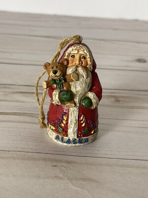 Alaska Santa With Bear Hanging Christmas Tree Ornament Resin Ace