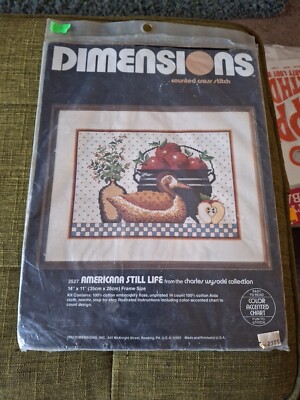 Kit Point De Croix Dimensions #3527 – Americana Still Life, Animaux, Neuf