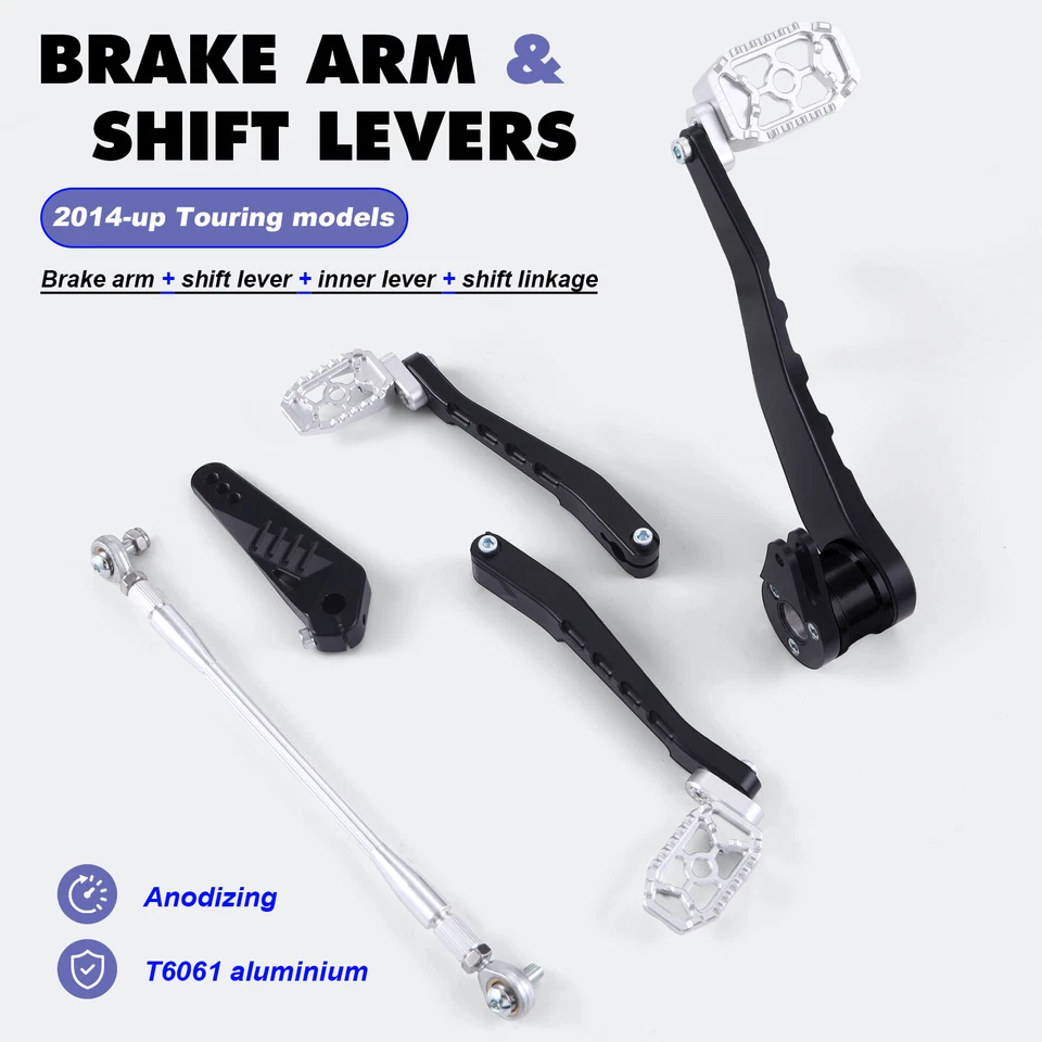 MX Floorboards w/Gear Shift Levers For Harley FLHR Road King CVO Trike 2014-Up Foto 3 de 4