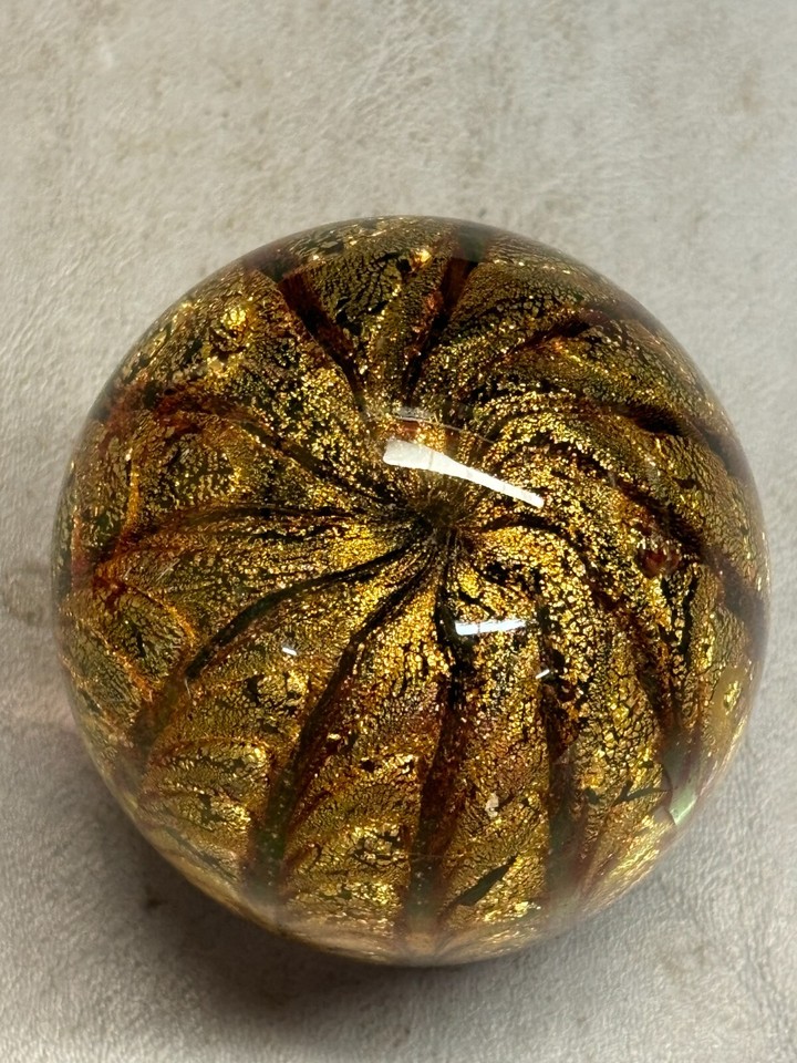 Vintage Barovier Toso Murano Art Glass Gold/Pink/Green Egg Paperweight! eBay