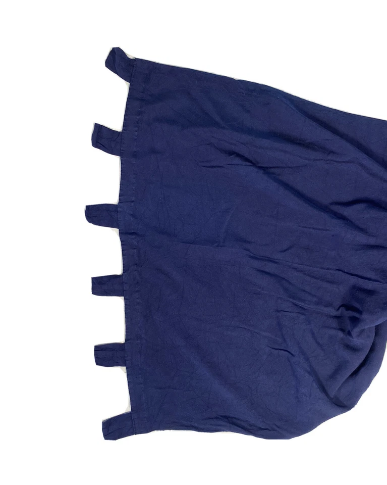 4 Vintage JC Penney Retired Curtains Panels Drapes Navy Blue Solid Set Tab Top - Image 4 of 4