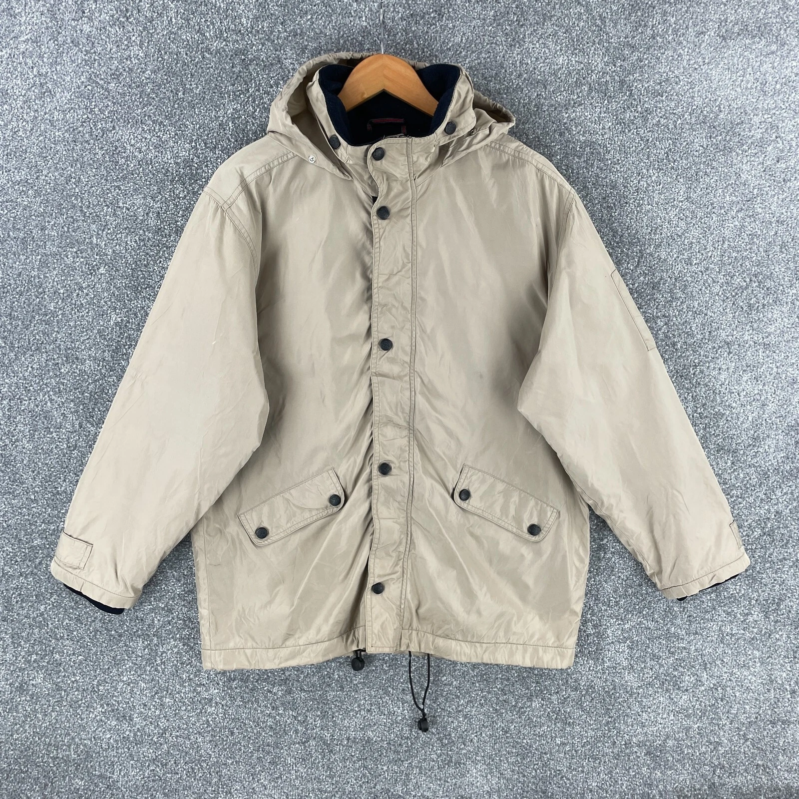 Timberland Jacket Womens 14 Beige Hooded Parka Rain Coat