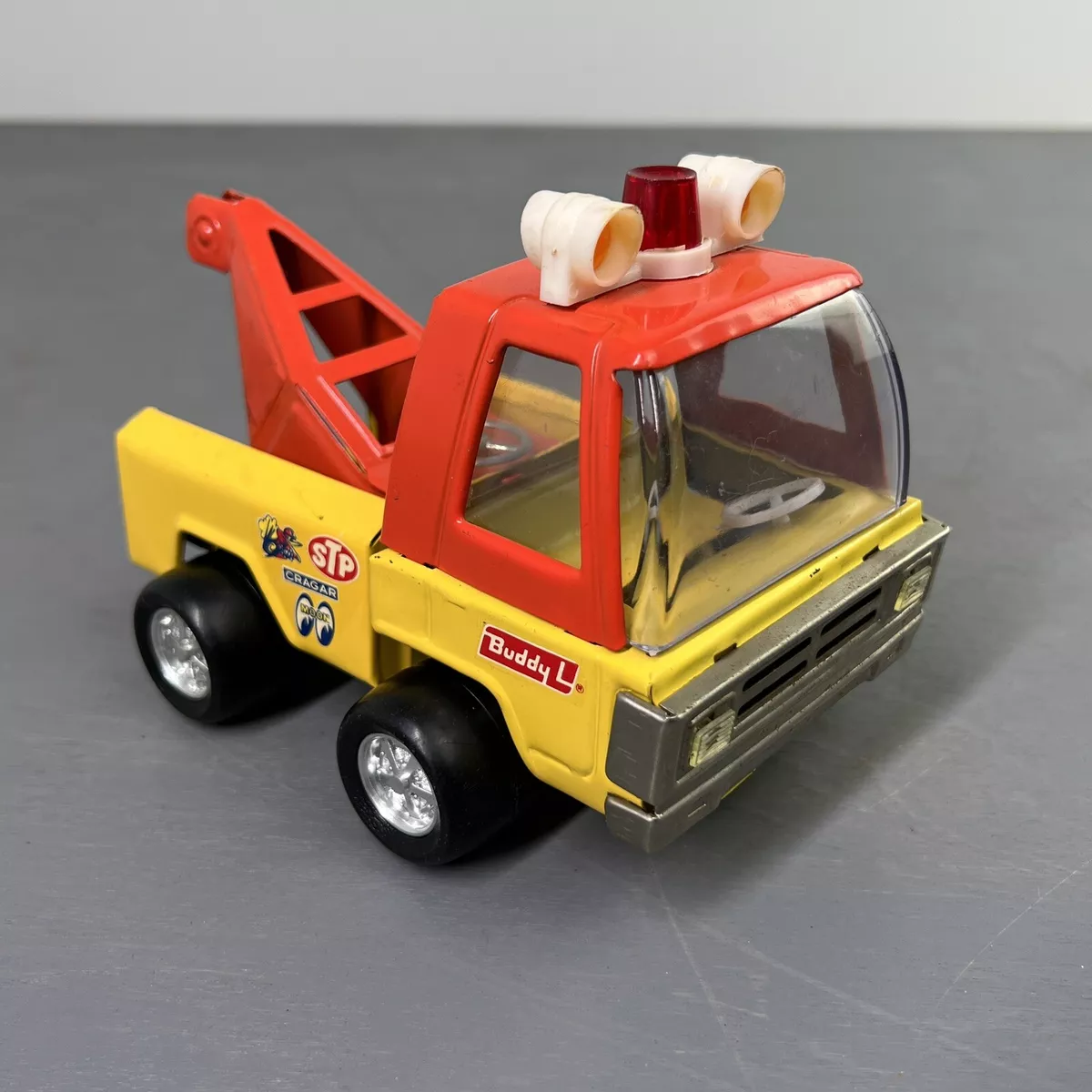 VTG Buddy L Jr Hot Wrecker Pressed Steel Tow Truck Yellow and