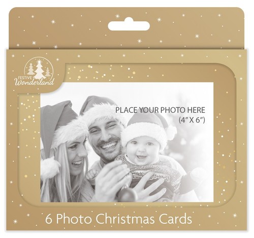 Christmas Photo Frame Cards Pack 12 Personalised Blank 4 x 6" Make Your Own DIY - Picture 5 of 10