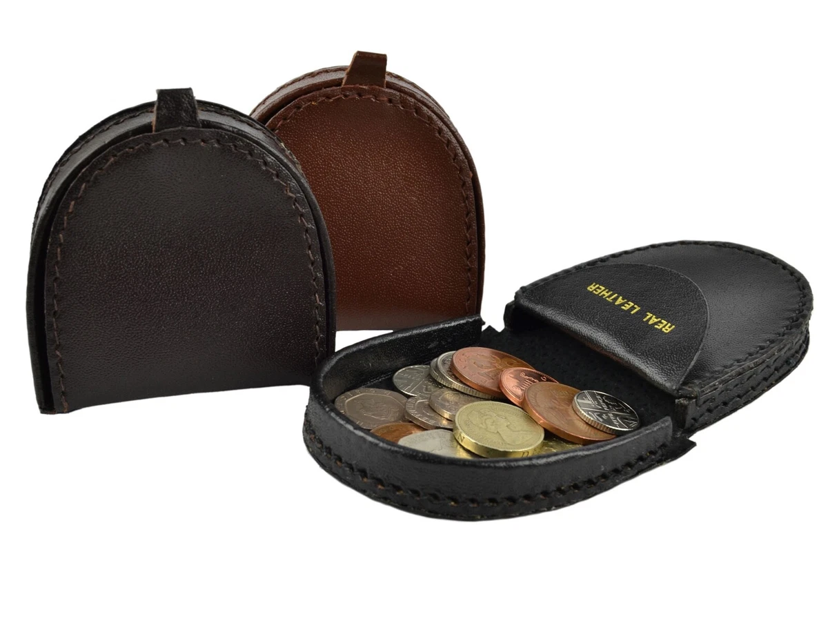 Mens Small Handy Leather Coin Tray/Purse Wallet in 3 Colours