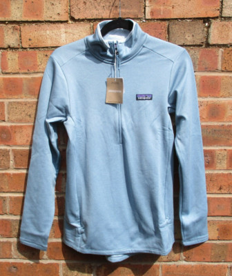 Patagonia Womens R1 Daily Half Zip Plume Grey Steam Blue, Medium 36'' für Damen neu mit Etikett