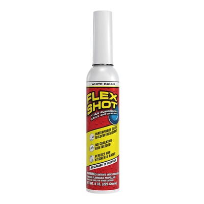 Flex Shot White 8-oz. Thick Rubber Adhesive Sealant Caulk Bond Seal BUY DIRECT!