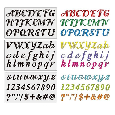3pcs Plastic Letters And Numbers Alphabet Templates Stencils Diy Card Making Ebay