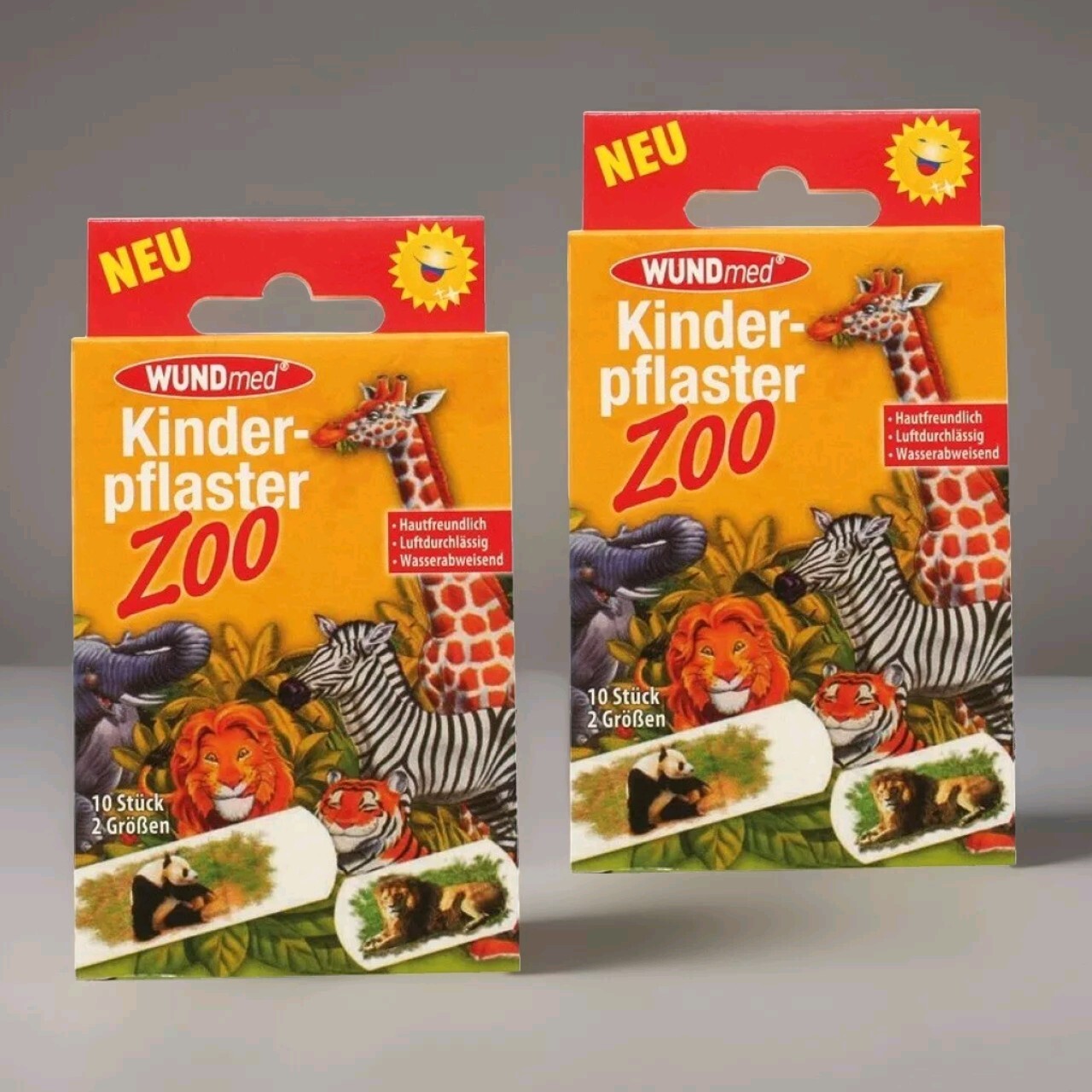 WUND med Kinder-Pflaster 2 x 10 Stück ZOO mehrfarbig bunt KIDS