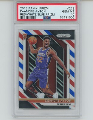 DEANDRE AYTON 2018 RED WHITE BLUE PRIZM RC #279 PSA 10 | eBay