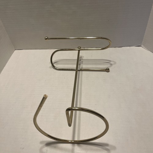 MCM Brass Double Guest Towel Holder / Bar / Stand ~ 13H X 9” Wide - Picture 5 of 5