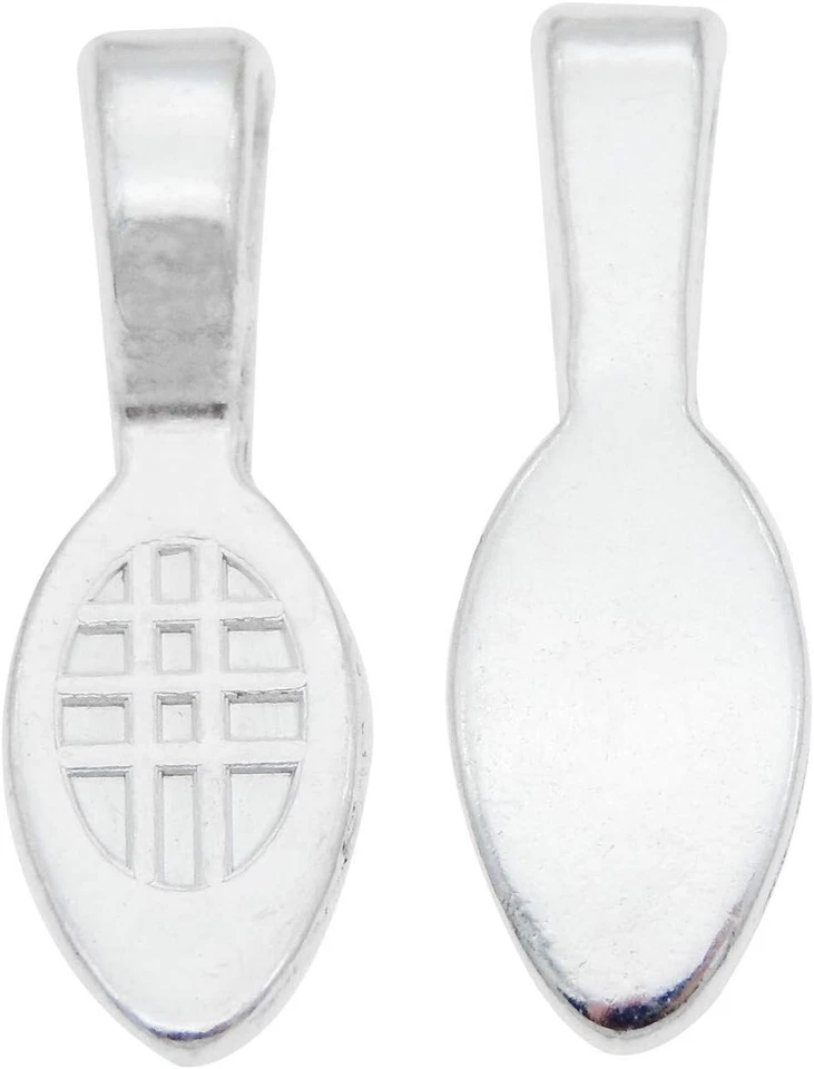 100 piezas Pegamento de plata en fianza Dije Colgante Pendiente Fianzas para Azulejo de vidrio Hágalo usted mismo 22x9 mm Foto 2 de 4