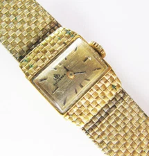 Vintage Bucherer 20 Micron Gold 17 Jewel Ladies Watch - Runs But Stops - Project