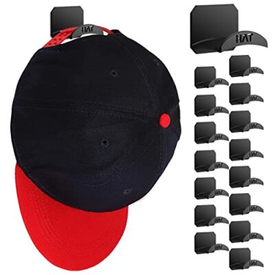 16 Pcs Hat Hooks Wall Hangers for Baseball Caps No-Drill Hat Hangers