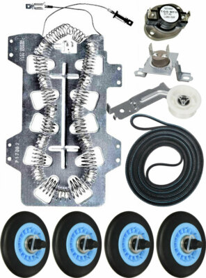 DV330AEB/XAA Samsung Dryer Heater Fuses Pulley Belt Rollers Kit