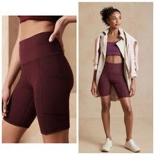 Banana Republic Women's Soft-Brushed Bike Short Pinot Noir Sz XS NWt 54.99