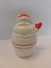 Fitz & Floyd Santa Claus Condiment Jar w/ Spoon~ VERY RARE~  Mint Condition 1982