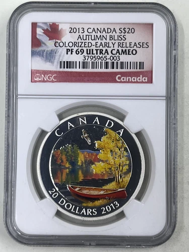 2013 Canada S$20 NGC PF69 Ultra Cameo Autumn Bliss Colorized Early Release