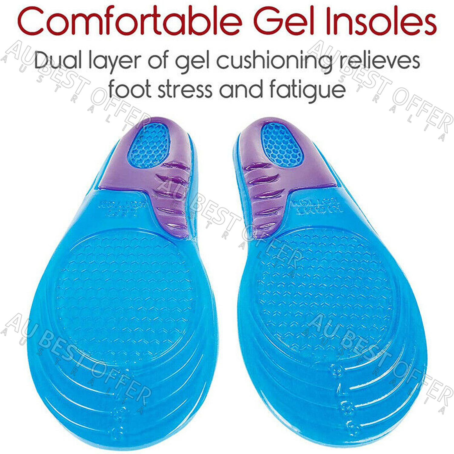 Gel Shoe Insoles Insert Heel Arch Supports Men Women Flatfoot Plantar