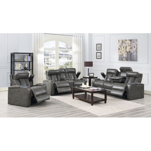 Plush 3pcs Gray Living Room Set | eBay
