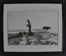 Vtg. Martin HM Schreiber "Cowboy" Photo Print Signed, Amarillo, Texas, 18.5"x23"