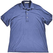 Criquet Men's Polo Shirt Blue Size XL Short Sleeves Button Down Collar Tee
