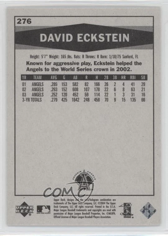 2004 Upper Deck Vintage David Eckstein #276 - Image 2 of 2