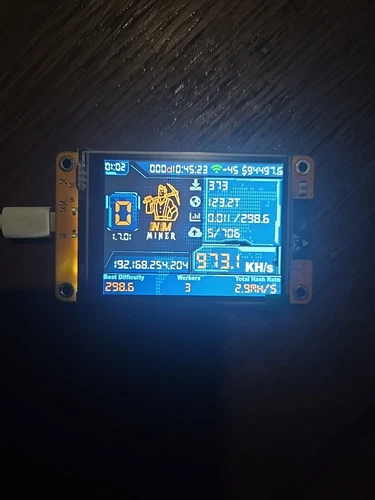 Solo Bitcoin NMMiner 1000+ KH/s Faster than Nerdminer Pre-Activated! No Case