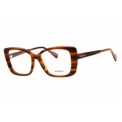 Max & Co Women's Eyeglasses Rectangular Orange/Black Acetate Frame MO5132 044