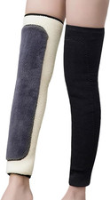 Thermal Fleece Lined Knee Brace Cashmere Wool Knee Warmer Rheumatic Arthritis Pa
