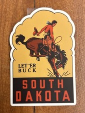 Sticker South Dakota LET'ER BUCK Rodeo Poster Bucking Horse Cowboy Sticker